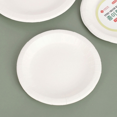 롯데알미늄 이라이프 종이접시 17cm (80개)_이미지