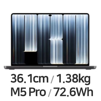 APPLE 맥북프로14 PROLED XDR M5프로 15코어 CPU, 16코어 GPU 블랙