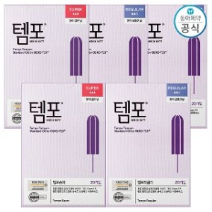 템포 오리지널 슈퍼 20매*3팩 + 레귤러 20매*2팩 세트_이미지