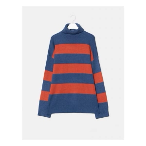  에잇세컨즈 남성 블루 볼드 스트라이프 터틀넥 니트_459Y51LQ9P