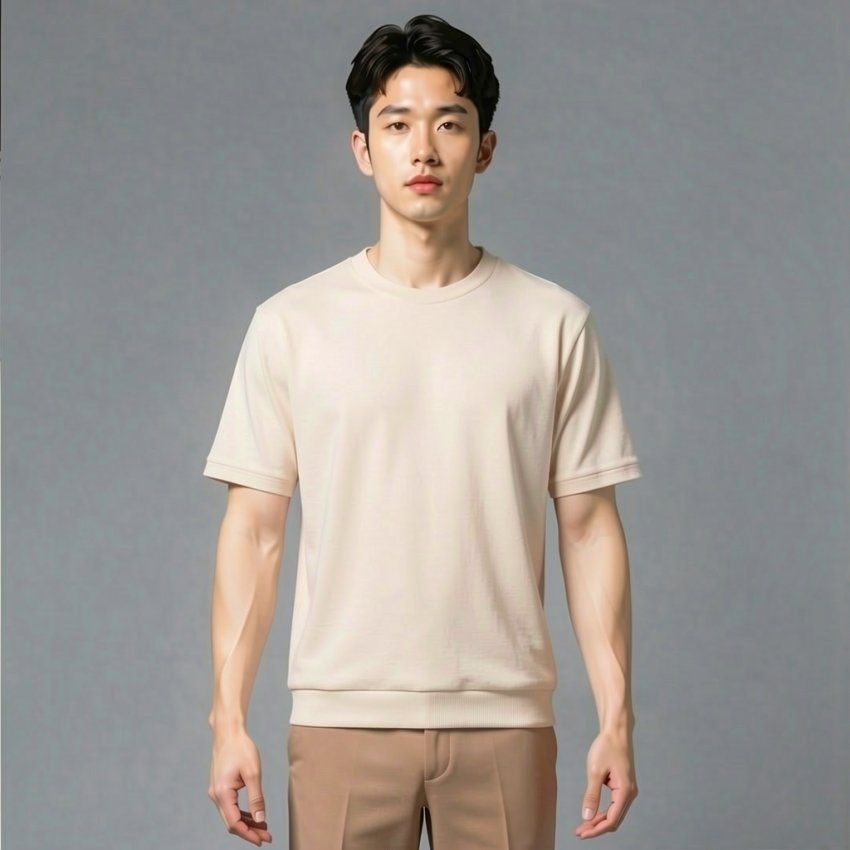 실패없는 쿨소재 아이보리 심플 반팔티셔츠 8010 3111538 100