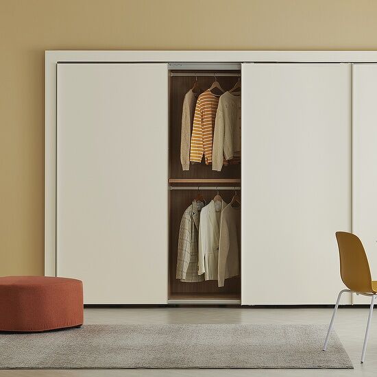 한샘 바이엘 소프트 슬라이딩 붙박이장 선반형 (410cm)_이미지