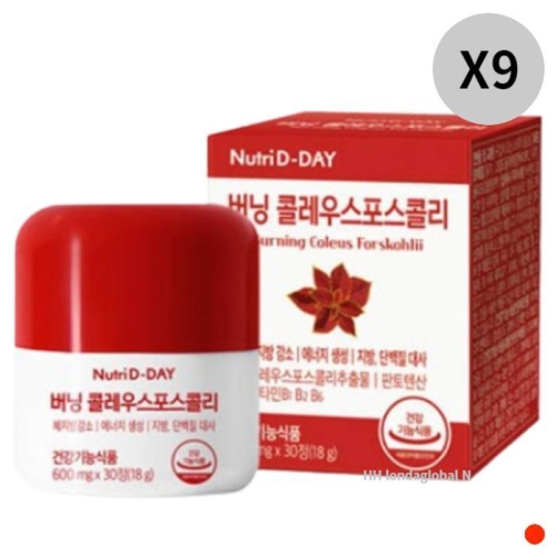 뉴트리디데이 버닝 콜레우스포스콜리 600mg 30정 (9개)_이미지