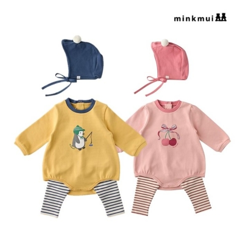 서양네트웍스 밍크뮤 핑핑.윈터체리SET바디슈트 34C70-675-07.08 백일/돌/출산선물