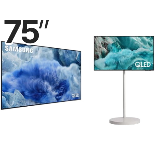 삼성전자 QLED KQ75QF8AAFXKR + KQ43QF7AAFXKR 무빙스타일 라이트 (벽걸이, TV+TV)_이미지