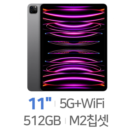 Apple 2022 iPad Pro 11 Cellular 4세대+애플펜슬 2세대,폴리오케이스 (512GB)