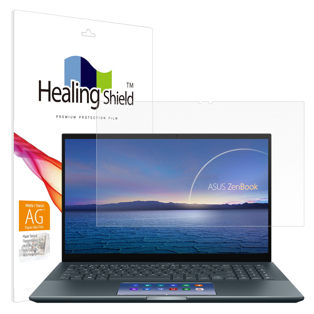 폰트리 힐링쉴드 ASUS 젠북 프로15 UX535LI 항균 종이질감 블루라이트차단 액정보호필름_이미지