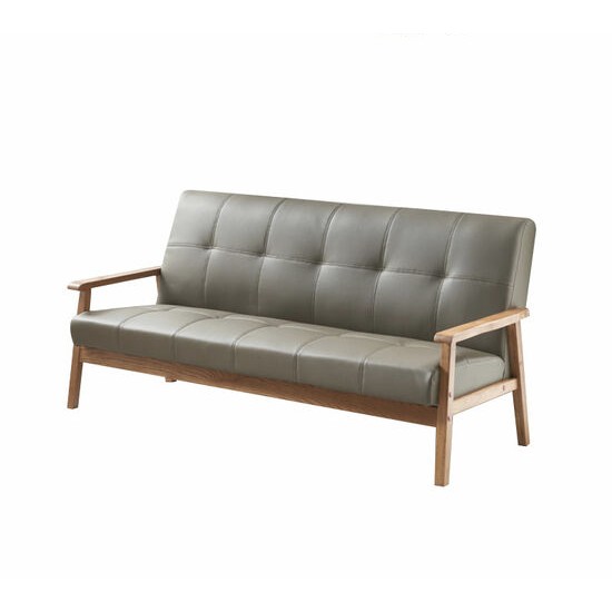 파로마 솔트 라인 원목 가죽소파 3인용_이미지