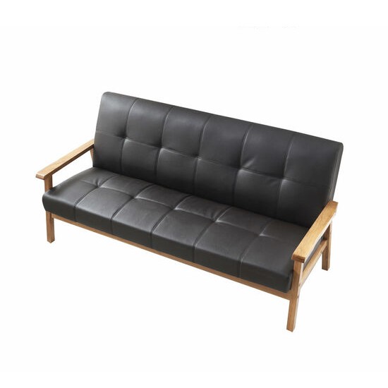 파로마 솔트 라인 원목 가죽소파 3인용_이미지