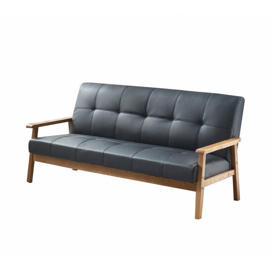 파로마 솔트 라인 원목 가죽소파 3인용_이미지