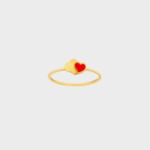 베티블루 995 999 24K 순금 에나멜 더블 하트 여성 여자 1.45g 금 링 반지.. 35091497
