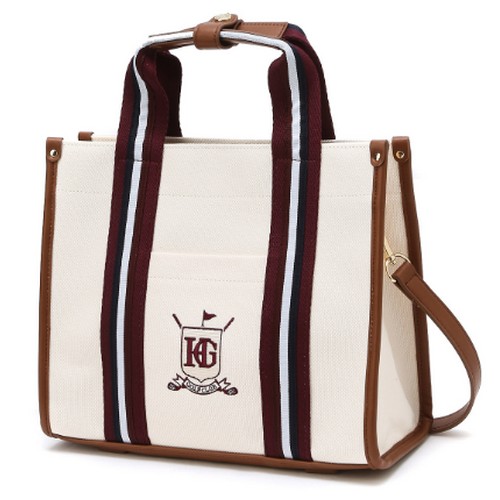 LF 헤지스골프 캔버스 스트랩 컬러배색 토트백 HWBA4F501IV