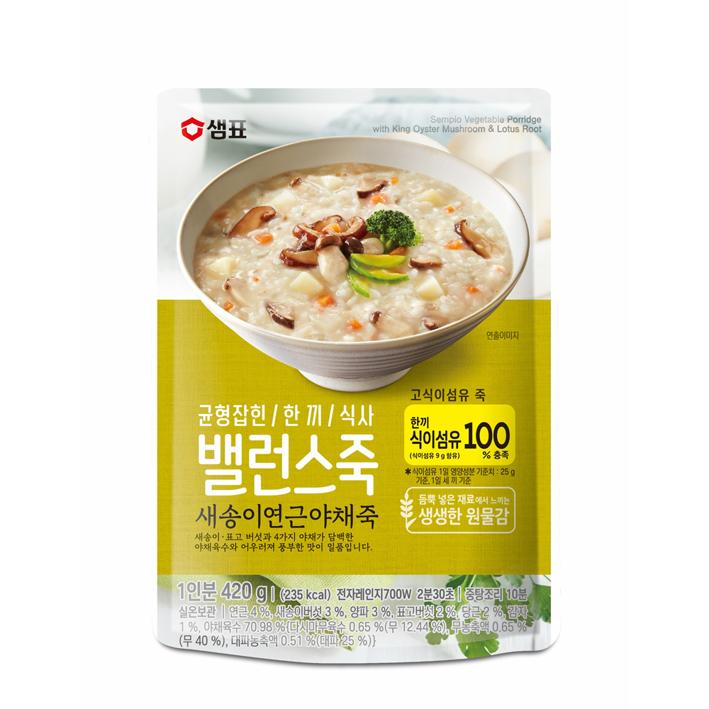 샘표식품 밸런스죽 새송이연근야채죽 420g (4개)_이미지