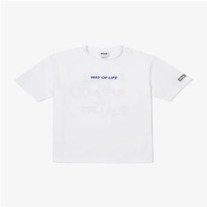 휠라 COLD WAVE 그래픽 프린트 냉감 티셔츠 FS2RSG2193X_OWH