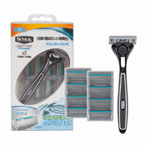쉬크 쿼트로4 티타늄 + 면도날이미지입니다. 누르면 해당 게시물로 새창이동합니다.