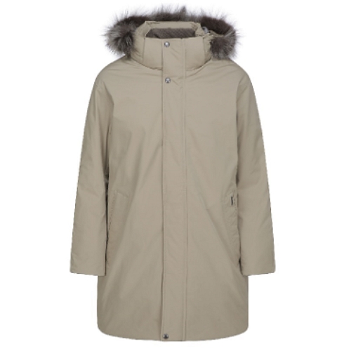 올젠 후드 라쿤 탈부착 덕다운 중기장 점퍼 ZOC4FP1306_이미지