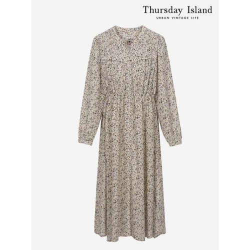 Thursday Island 잔꽃 풀오픈 롱 원피스 T236MOP540W