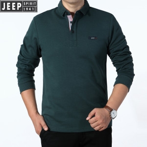 JEEP SPIRIT 긴팔 티셔츠 남자 터틀넥 비즈니스 캐주얼 빅 사이즈 상의 긴팔 티셔츠 PS0001_이미지