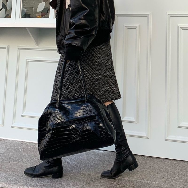 TWO ZIPPER BAG CROC ORIGINALBLACK PEPPER 1106321 414918
