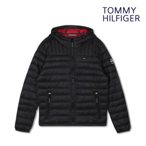 타미힐피거 남성 패딩 후드 푸퍼 점퍼_150AN555-BK