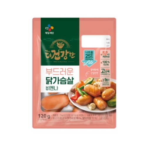 CJ제일제당 The더건강한 닭가슴살 비엔나 120g (2개)