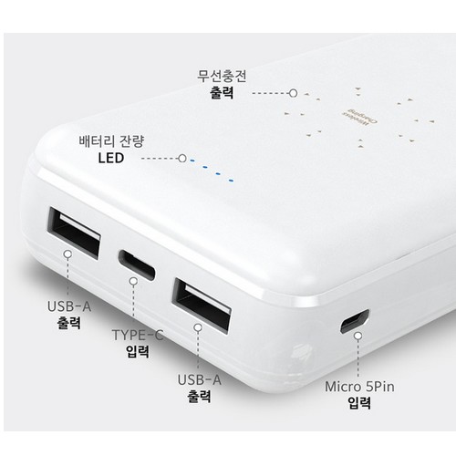 지스타코리아 TEMPLER 네오 무선충전 보조배터리 QTM-MP37W-20K 20000mAh_이미지