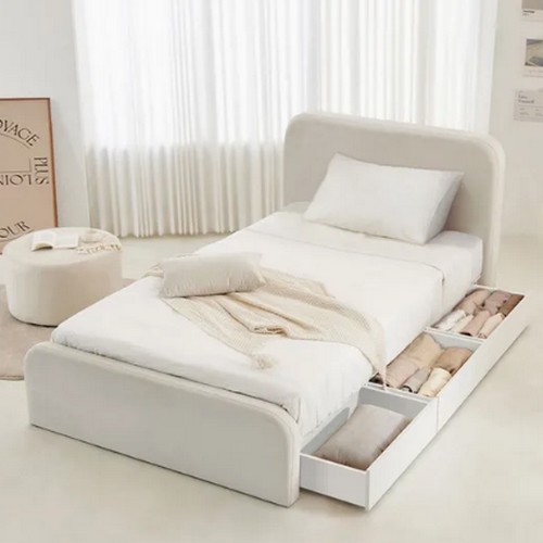 동서가구 소프티 아쿠아텍스 패브릭 호텔 LED 수납 침대 SS (본넬스프링)