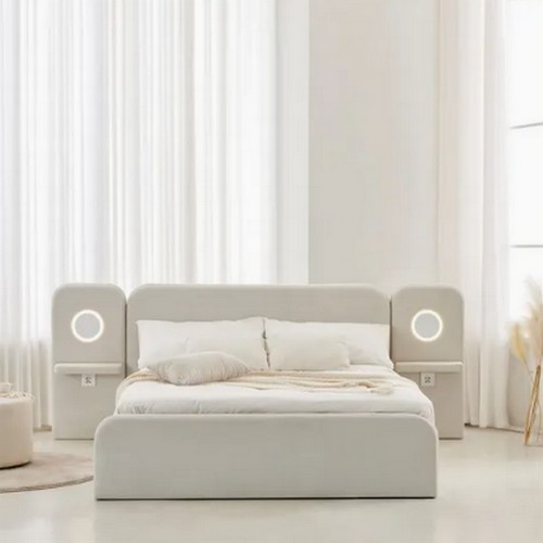 동서가구 소프티 아쿠아텍스 패브릭 호텔 LED 수납 침대 SS (본넬스프링)_이미지