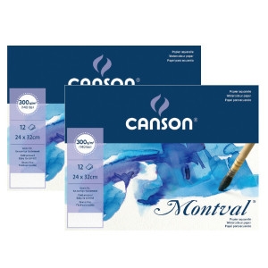 캔손 몽발 수채화패드 1면 제본 300g 1+1 24x32cm_이미지