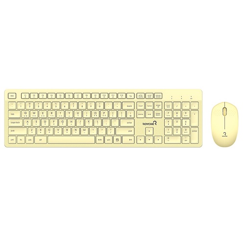 ROYCHE RMK-4000 무선 키보드 마우스 세트 (레몬 옐로우)_이미지