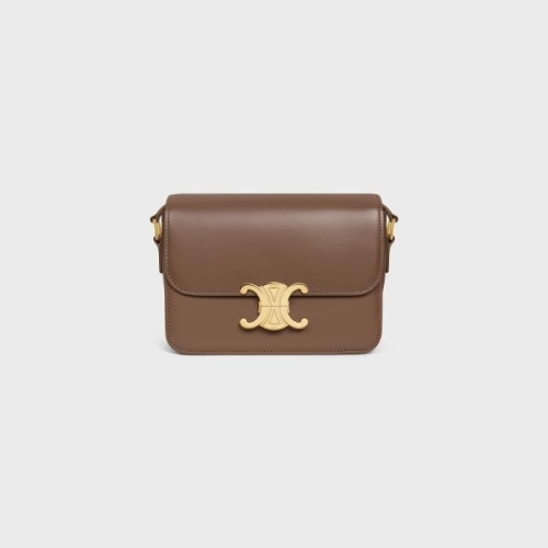 샤이니 카프스킨 트리옹프 틴 백 GLAZED BROWN 188423BF4.19BG