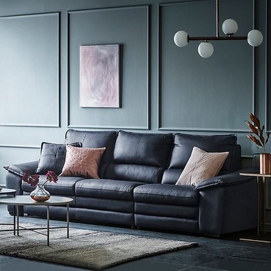 한샘 시에나 일반형 천연가죽 소파 4인용