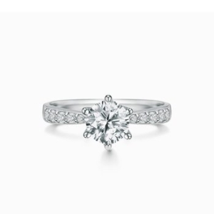 이랜드 로이드 14K 1캐럿 6프롱 파베 반지 LRD24013D