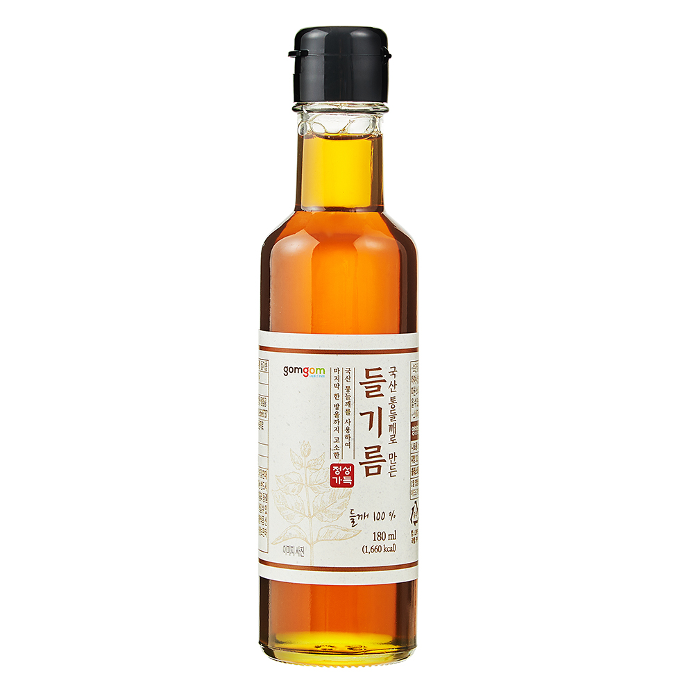 쿠팡 곰곰 국산 통들깨로 만든 들기름 180ml (4개)