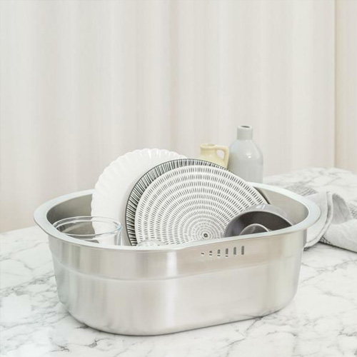 프레카 뉴트로 스텐 설거지통 8L 대용량 스테인레스 설겆이통