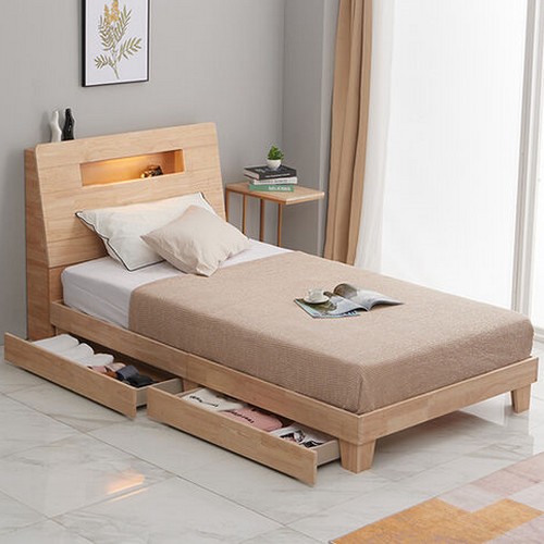 동서가구 이즈 오즈 원목 서랍 LED침대 SS (55T볼라텍스독립)_이미지