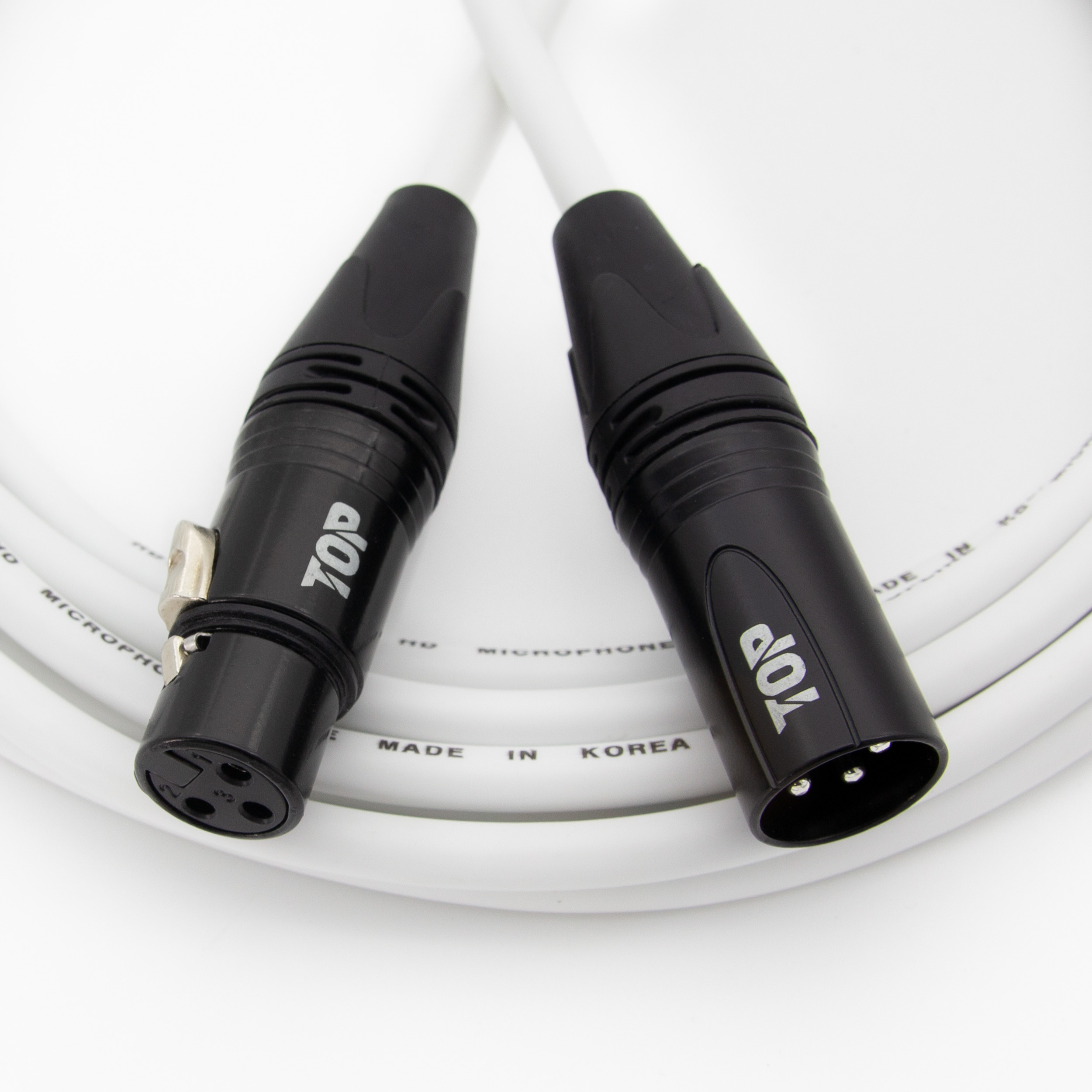 탑라인에이치디 HDTOP XLR 암 to 수 마이크 연장 케이블 블랙화이트 (5m, HT-TP5521)_이미지