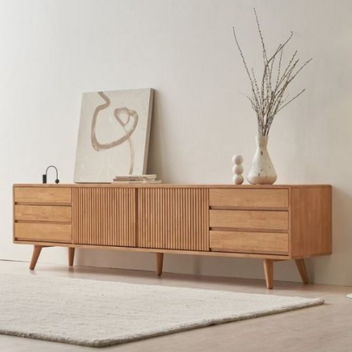 핀란디아 아멜리 원목 낮은 거실장 2000_이미지