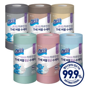 유한킴벌리 스카트 THE 버블 수세미 / THE 버블 항균수세미 6롤