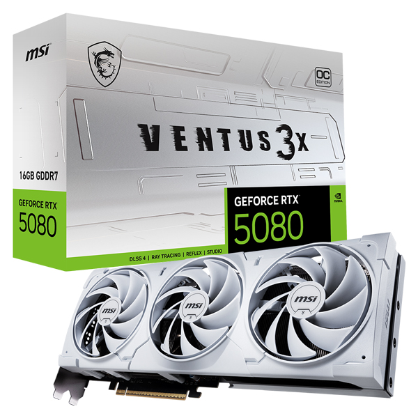 MSI ������ RTX 5080 ������ 3X OC ȭ��Ʈ D7 16GB