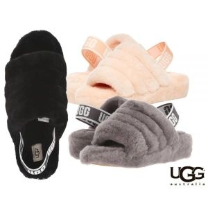 UGG 샌들 레이디스/FLUFF YEAH SLIDE/플래프 이어 슬라이드 후저 솔 무톤 샌들 _관동 270773