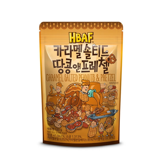 HBAF 카라멜 솔티드 땅콩 앤 프레첼 120g (3개)