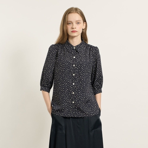 BCBG 핑퐁 도트 카라 블라우스 B5F8B434 P_이미지