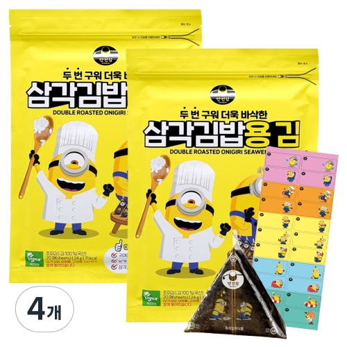 만전김 미니언즈 두번 구워 더욱 바삭한 삼각김밥용 김 24g 4개이미지입니다. 누르면 해당 게시물로 새창이동합니다.