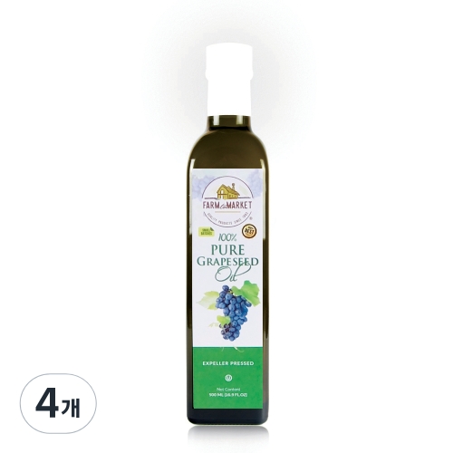 Gemsa Enterprises 팜투마켓 압착 포도씨유 500ml (4개)_이미지
