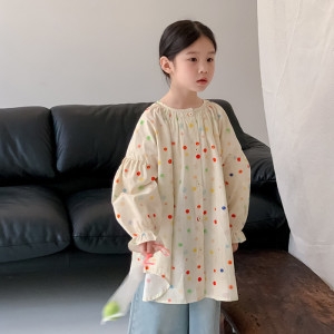 베이비맥스 언발 도트 롱 블라우스 R10966_이미지