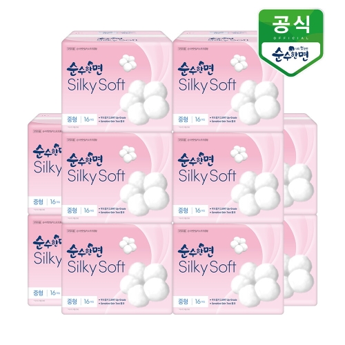 순수한면 실키소프트 중형 16개 (10팩(160개))_이미지