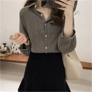 오노마 ONM 데일리 여성 데이트 코디 2컬러 체크 셔츠 예쁜 남방 8053827