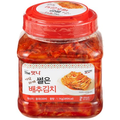 인우 더 맛나 아삭하게 썰은 배추김치 1.1kg (3개)_이미지