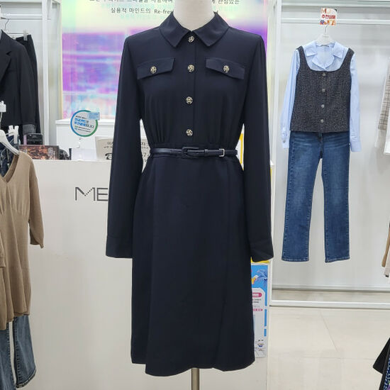 H라인 벨티드 원피스 MB22OPM101A